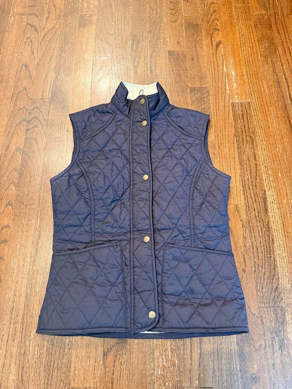 Barbour Summer Liddesdale Quilted Gilet Vest Navy Blue Women's US Size 4